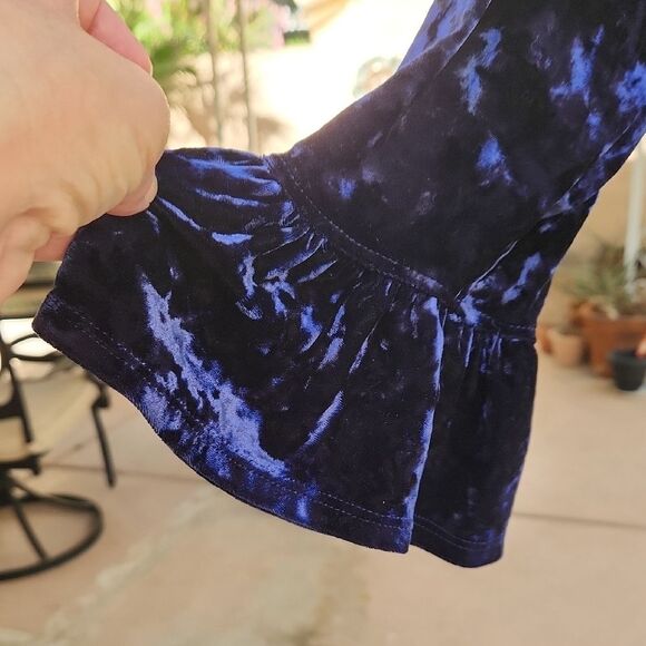 Susan Graver Blue Ruffled Notched Collar Blazer - Picture 3 of 5